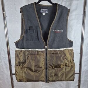 Vintage Q*Ambient Vest Americana Multi Pocket 90s XL Black Green Mens